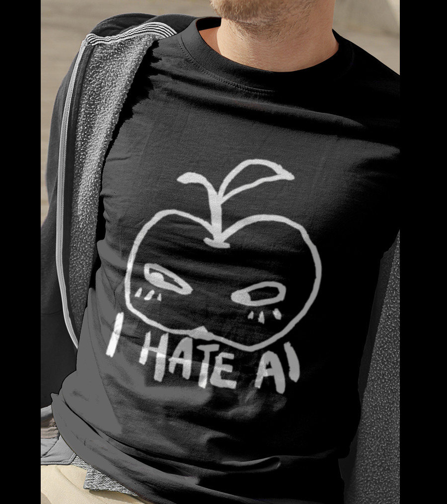 I Hate AI Apple Anti AI Technology Digital T-Shirt