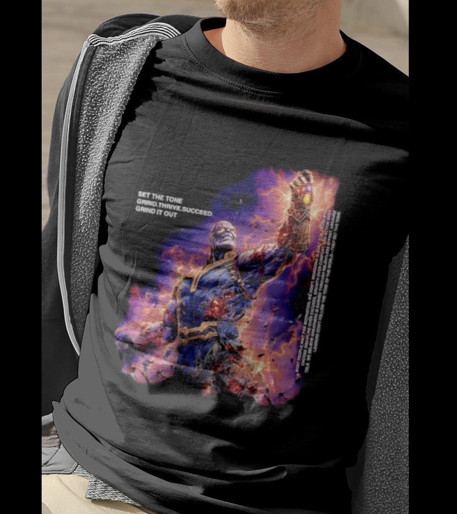 Thanos Set The Tone Grind Thrive Succeed Marvel Comics T-Shirt