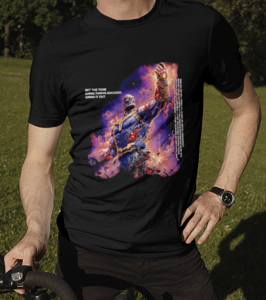 Thanos Set The Tone Grind Thrive Succeed Marvel Comics T-Shirt
