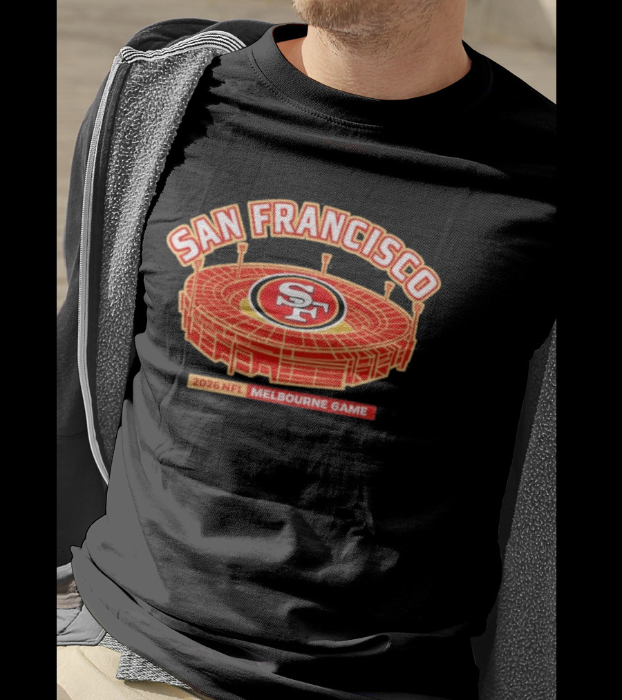 San Francisco 49ers 2026 NFL Melbourne Game Stadium T-Shirt