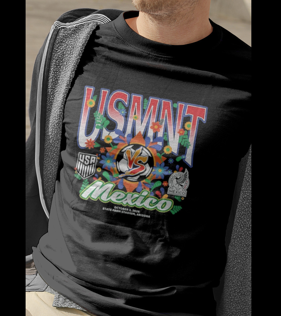 USMNT Vs Mexico 2026 Soccer Floral Celebration T-Shirt