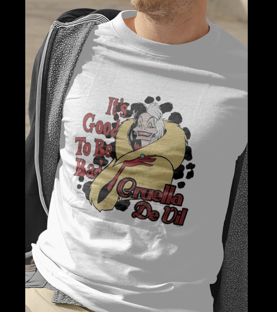 101 Dalmatians Cruella De Vil It's Good To Be Bad Retro Cartoon Villain T-Shirt
