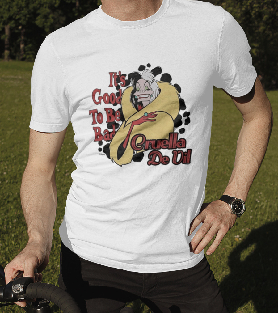 101 Dalmatians Cruella De Vil It's Good To Be Bad Retro Cartoon Villain T-Shirt