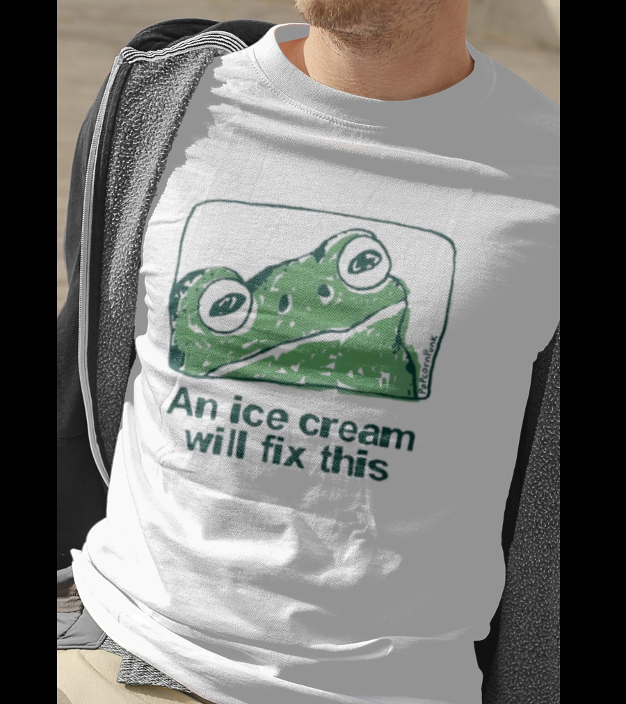 An Ice Cream Will Fix This Frog Retro Humor T-Shirt
