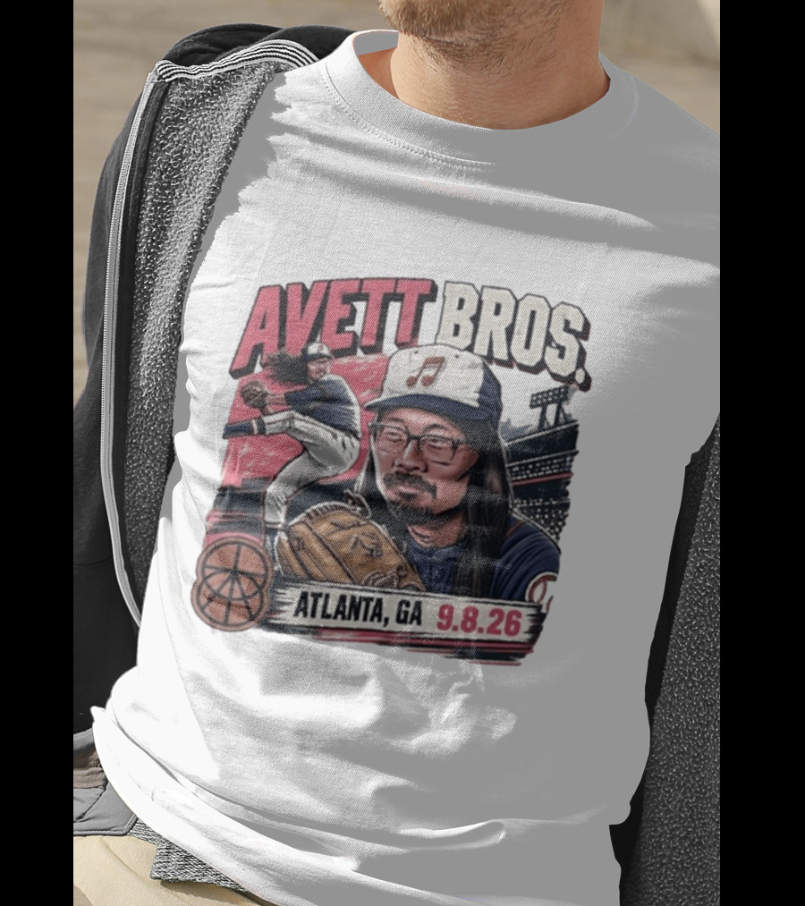 Avett Bros Baseball Themed Atlanta GA Sep 08 2026 Concert T-Shirt