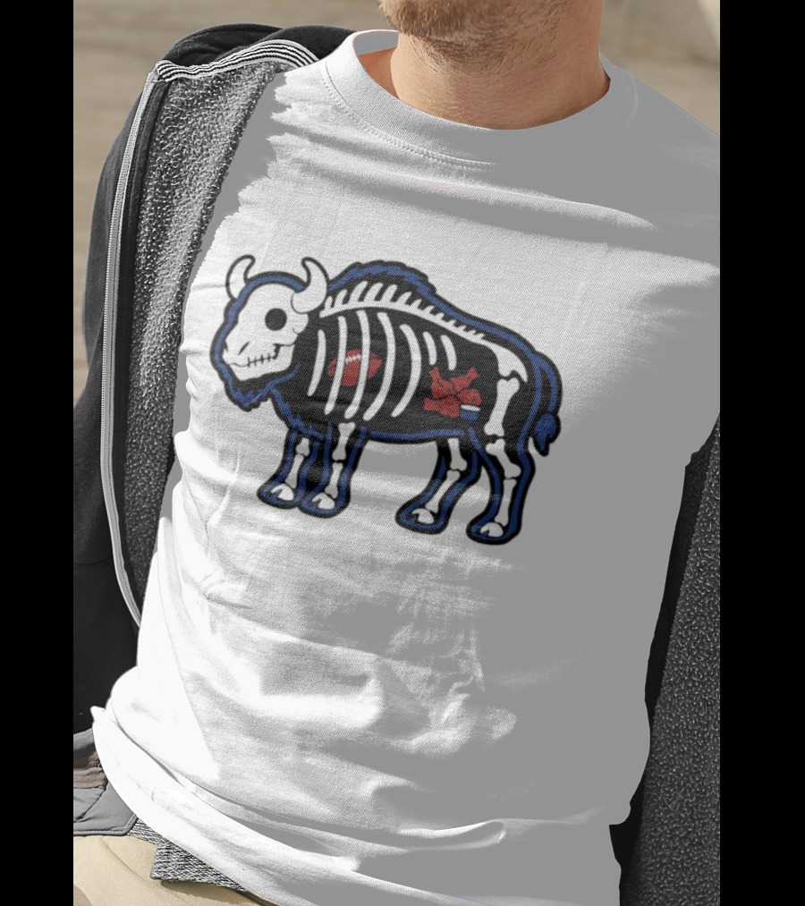 Buffalo Mafia Football X Ray Skeleton Drawing With Chicken Wings And Blue Cheese T-Shirt