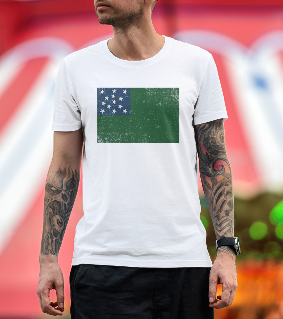 Vermont Historical Green Mountain Boys Flag Distressed T-Shirt