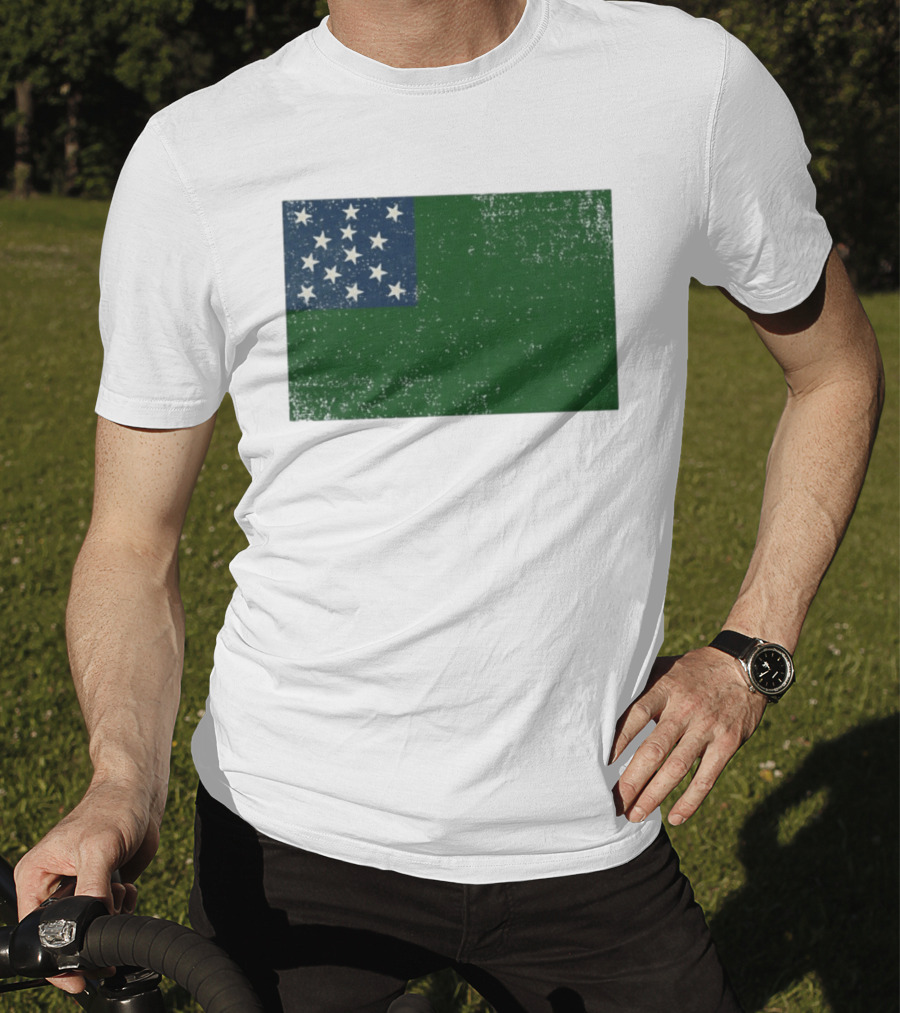 Vermont Historical Green Mountain Boys Flag Distressed T-Shirt