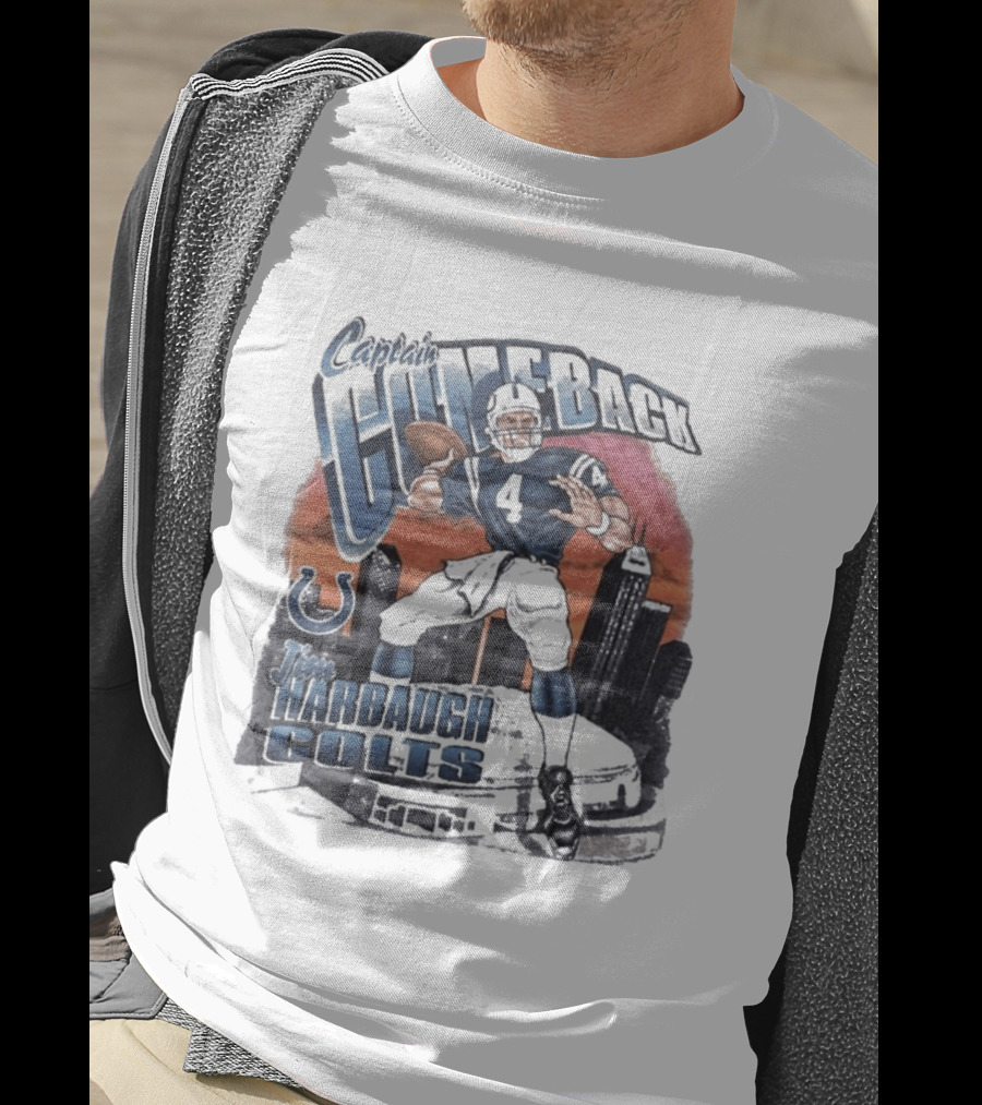 Captain Comeback Jim Harbaugh Colts Quarterback Indianapolis Football T-Shirt
