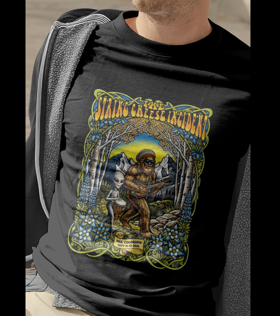 The String Cheese Incident Vail Colorado 2026 With Bigfoot And Alien Jam Session September 11 12 Event T-Shirt