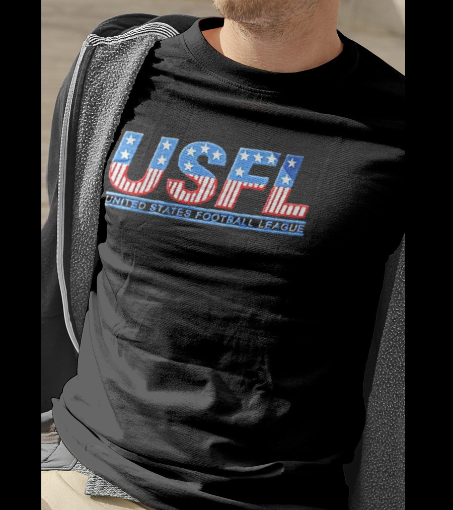 USFL United States Football League Stars And Stripes T-Shirt