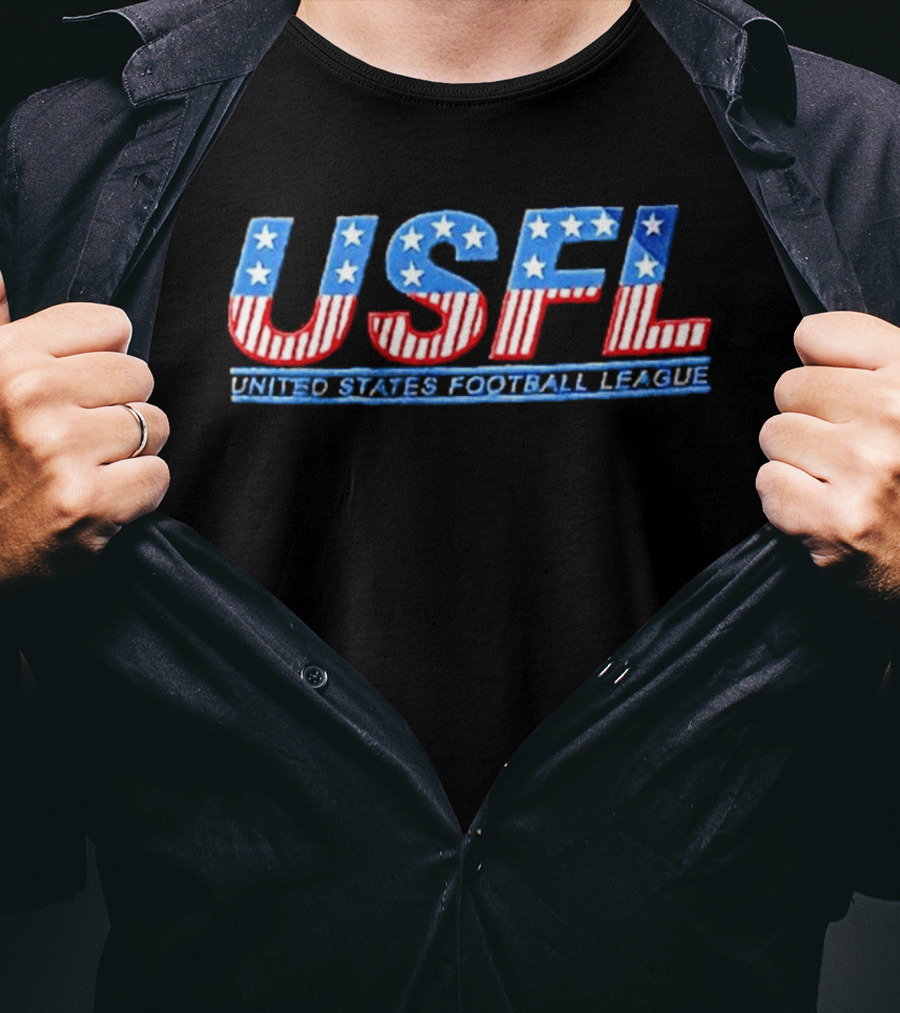 USFL United States Football League Stars And Stripes T-Shirt