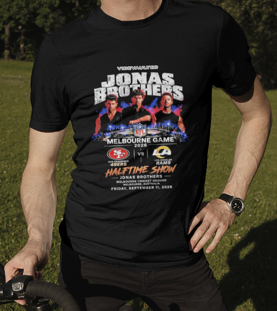 Viewvaulted Jonas Brothers Melbourne Game 2026 49ers Vs Rams Halftime Show September 19 T-Shirt