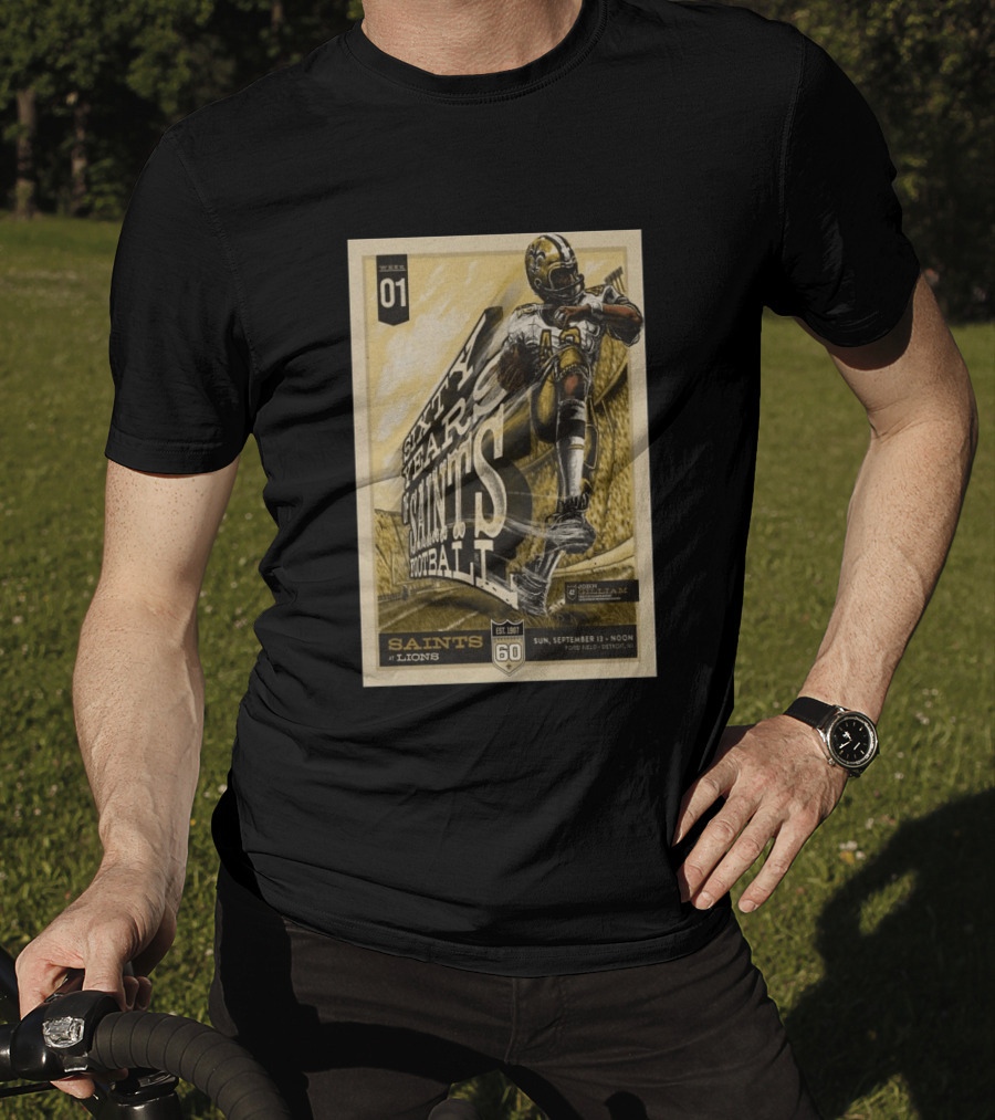 New Orleans Saints Vs Detroit Lions 60th Anniversary John Gilliam Tribute September 13 2026 Ford Field T-Shirt