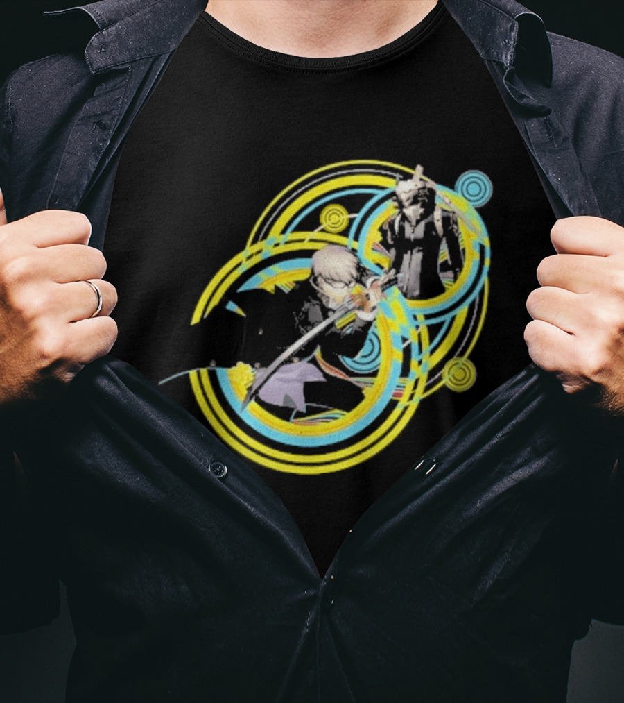 Persona 4 Revival Black Vibrant Character Artistry T-Shirt