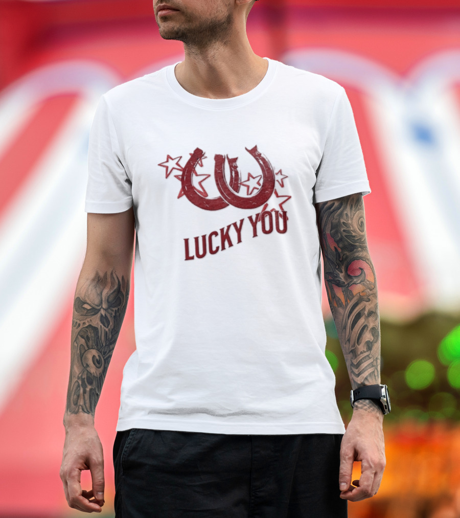 Lucky You Two Horseshoes Stars T-Shirt