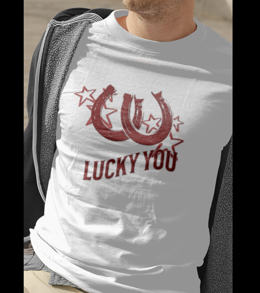 Lucky You Two Horseshoes Stars T-Shirt
