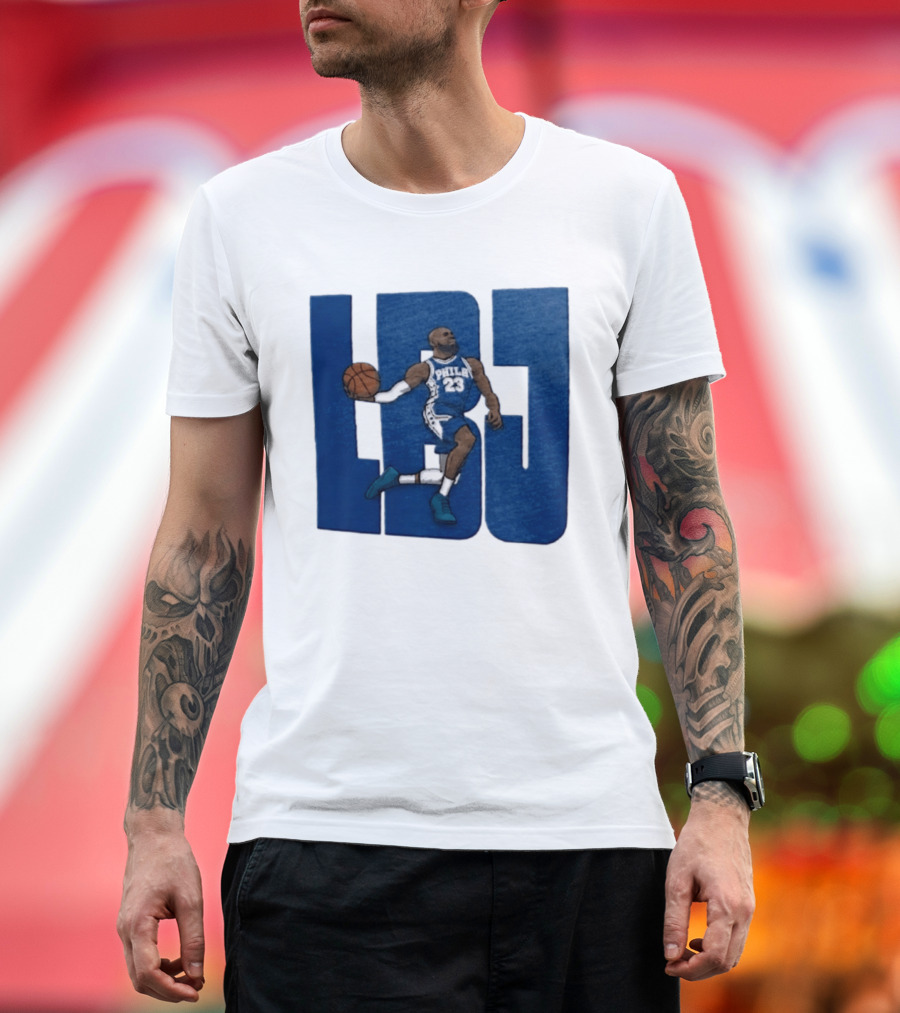 Philadelphia 76ers LBJ 23 Dribbling Basketball Caricature T-Shirt