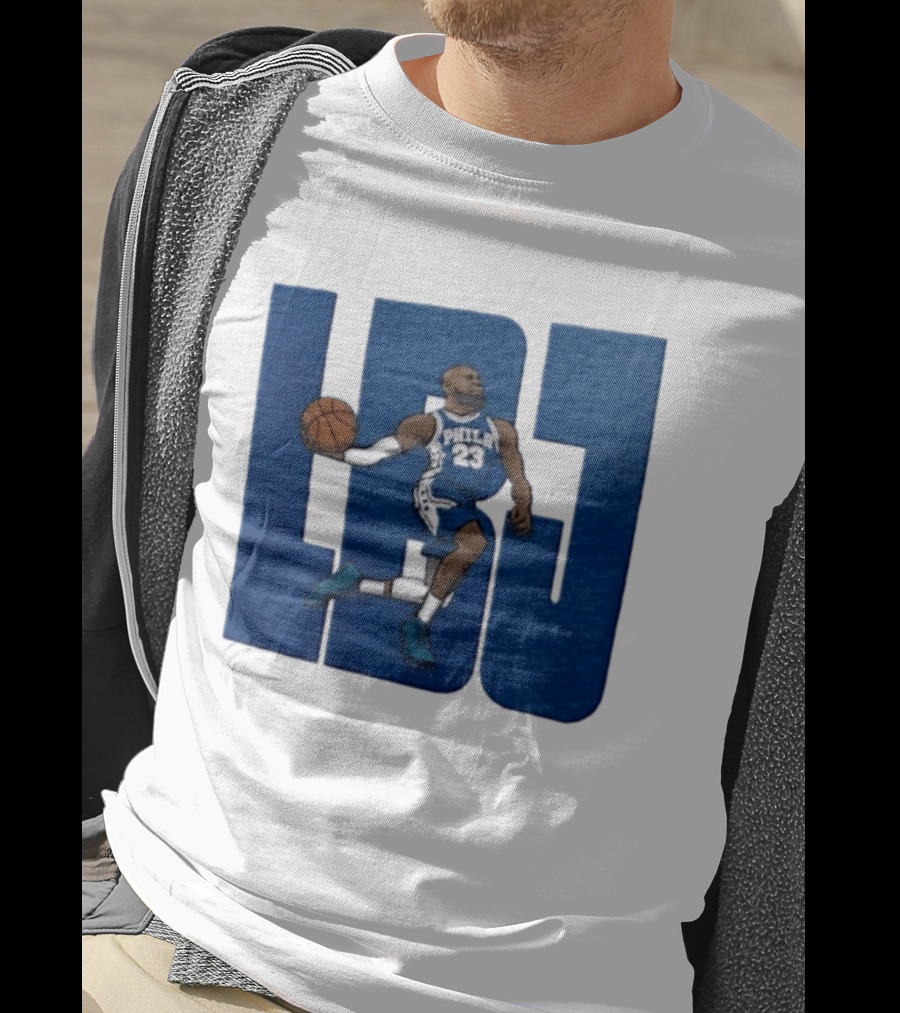 Philadelphia 76ers LBJ 23 Dribbling Basketball Caricature T-Shirt