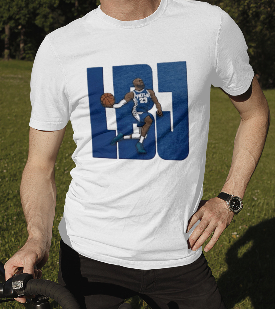 Philadelphia 76ers LBJ 23 Dribbling Basketball Caricature T-Shirt