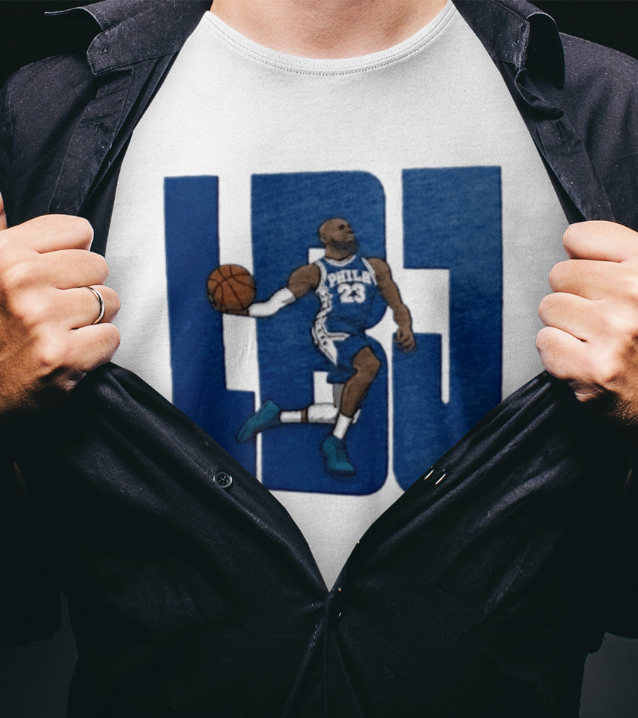 Philadelphia 76ers LBJ 23 Dribbling Basketball Caricature T-Shirt