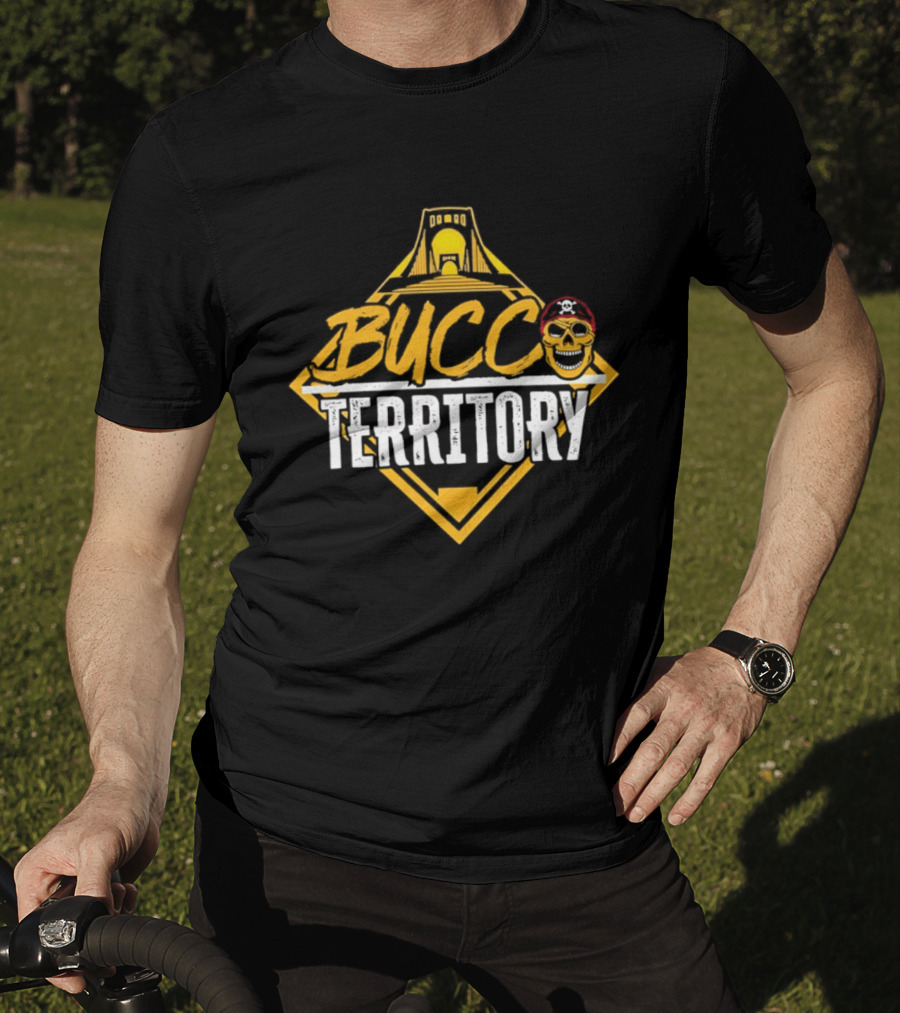 Bucco Territory Pittsburgh Pirates Fan Apparel With Skull And Ballpark T-Shirt