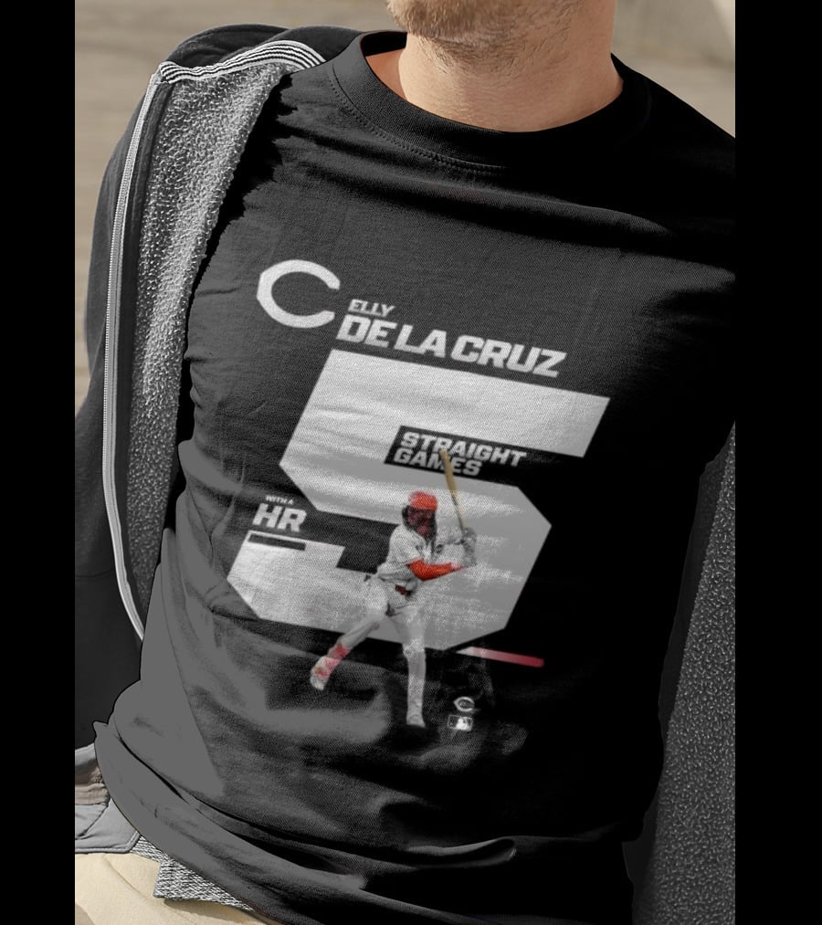 Elly De La Cruz 5 Straight Game 26 HR Baseball Player T-Shirt
