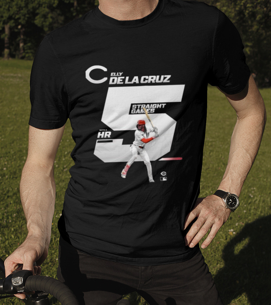 Elly De La Cruz 5 Straight Game 26 HR Baseball Player T-Shirt