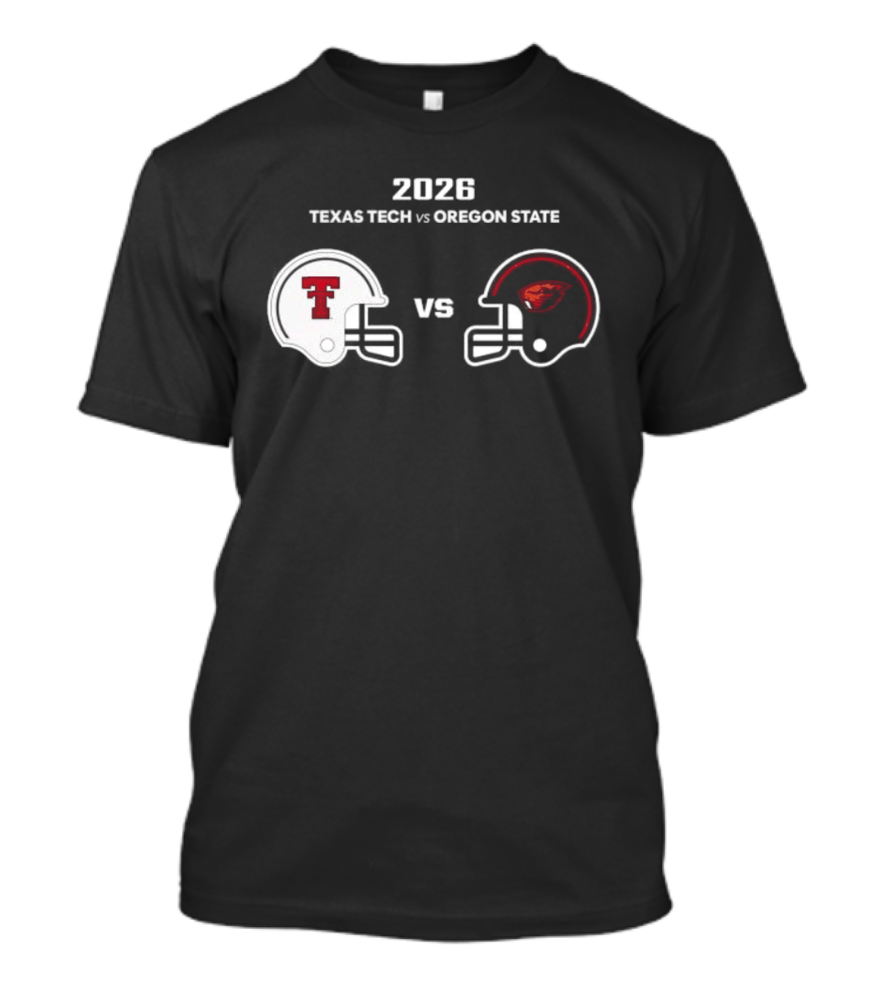 2026 Texas Tech Vs Oregon State Football Matchup Helmets T-Shirt