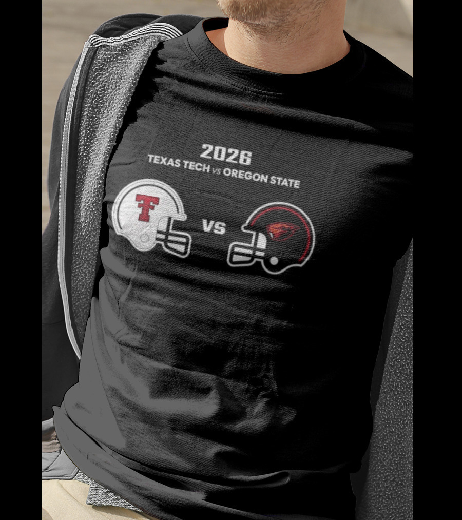 2026 Texas Tech Vs Oregon State Football Matchup Helmets T-Shirt