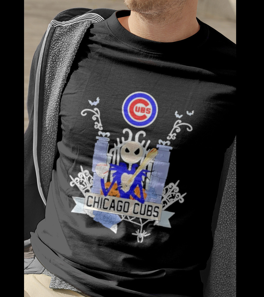 Chicago Cubs Halloween 2026 Jack Skellington Collaboration T-Shirt