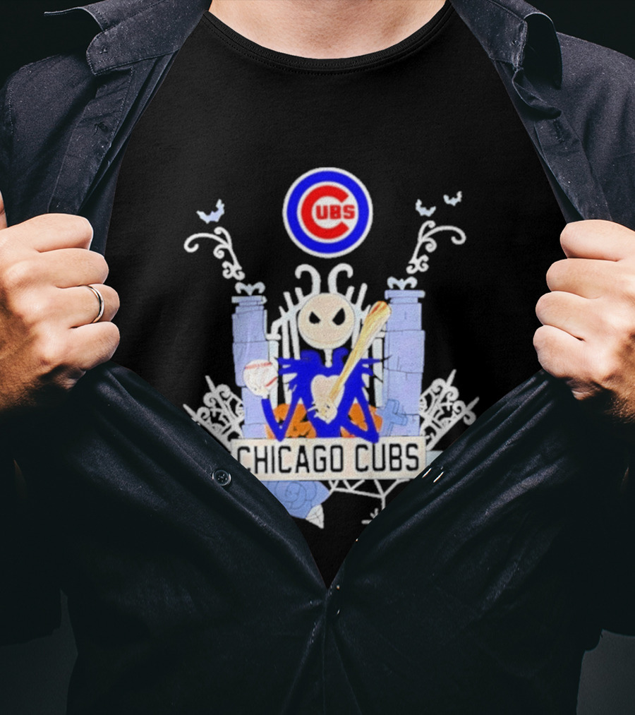 Chicago Cubs Halloween 2026 Jack Skellington Collaboration T-Shirt