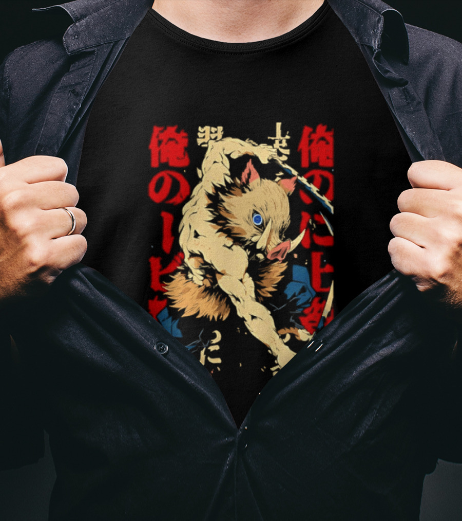 Inosuke Hashibira Beast Breathing Kanji Art Demon Slayer Anime T-Shirt