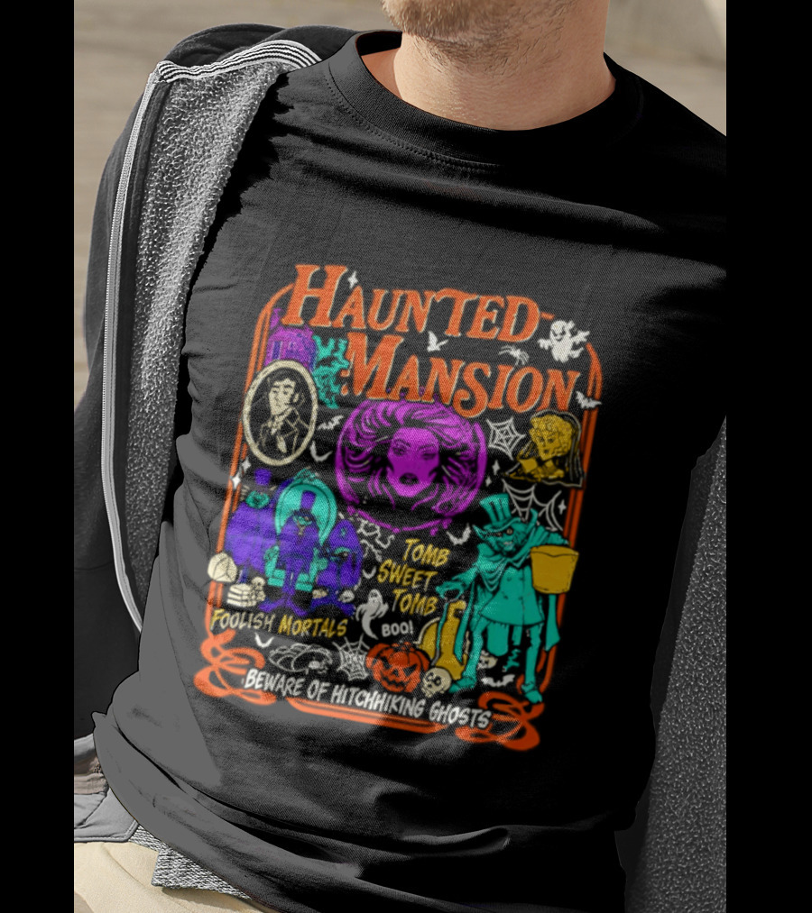 Haunted Mansion Madame Leota Beware Of Hitchhiking Ghosts Foolish Mortals Halloween T-Shirt