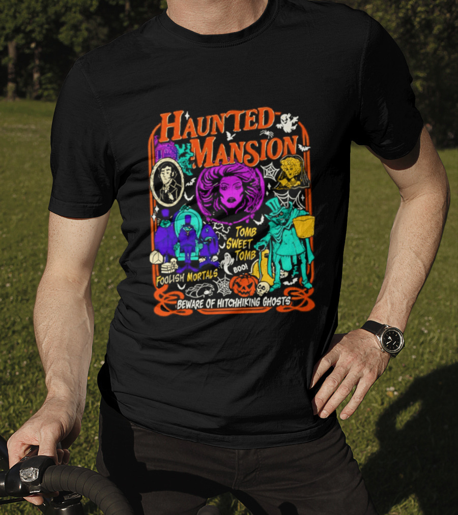Haunted Mansion Madame Leota Beware Of Hitchhiking Ghosts Foolish Mortals Halloween T-Shirt