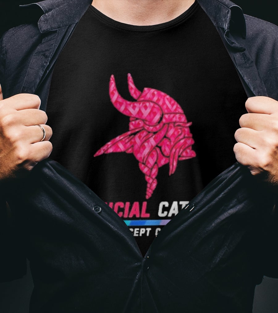Minnesota Vikings 2026 Crucial Catch Intercept Cancer Pink Crucial Catch Intercept Cancer T-Shirt
