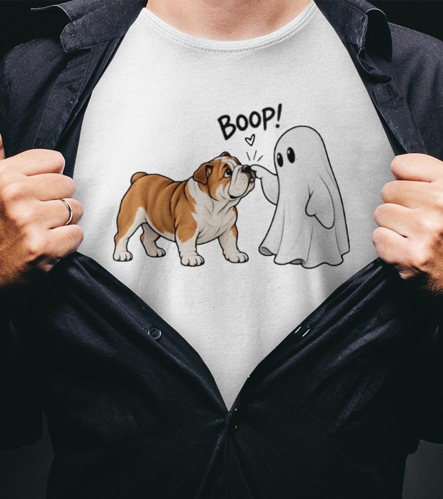 Bulldog Boop Ghost Halloween T-Shirt