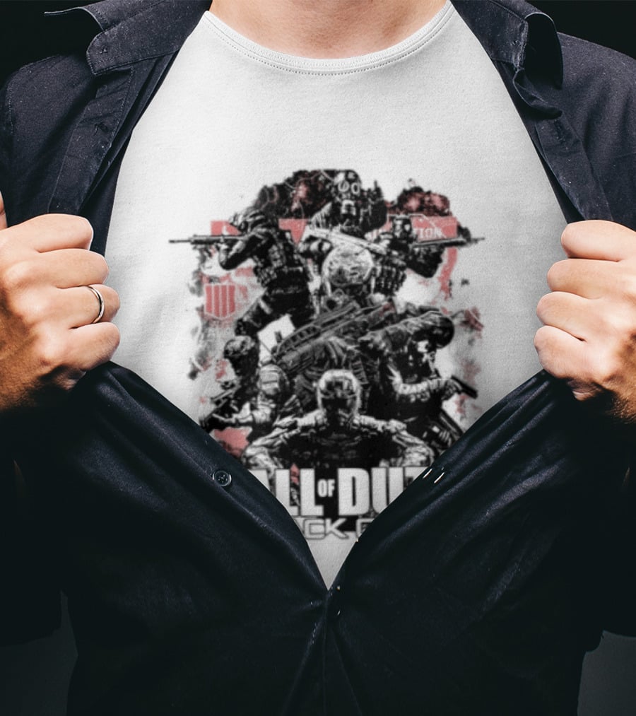 Call Of Duty Black Ops II Video Game Shooter Red T-Shirt