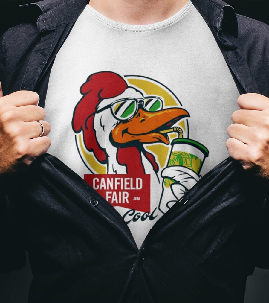 Canfield Fair Stay Cool Rooster Drinking Lemonade T-Shirt