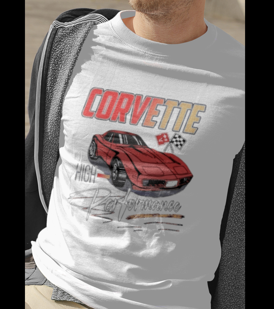 Corvette High Performance Chevrolet Sports Car Red Classic Vehicle T-Shirt