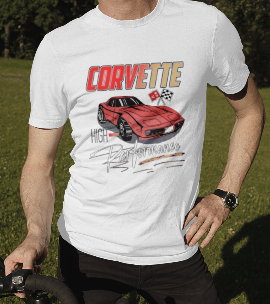 Corvette High Performance Chevrolet Sports Car Red Classic Vehicle T-Shirt