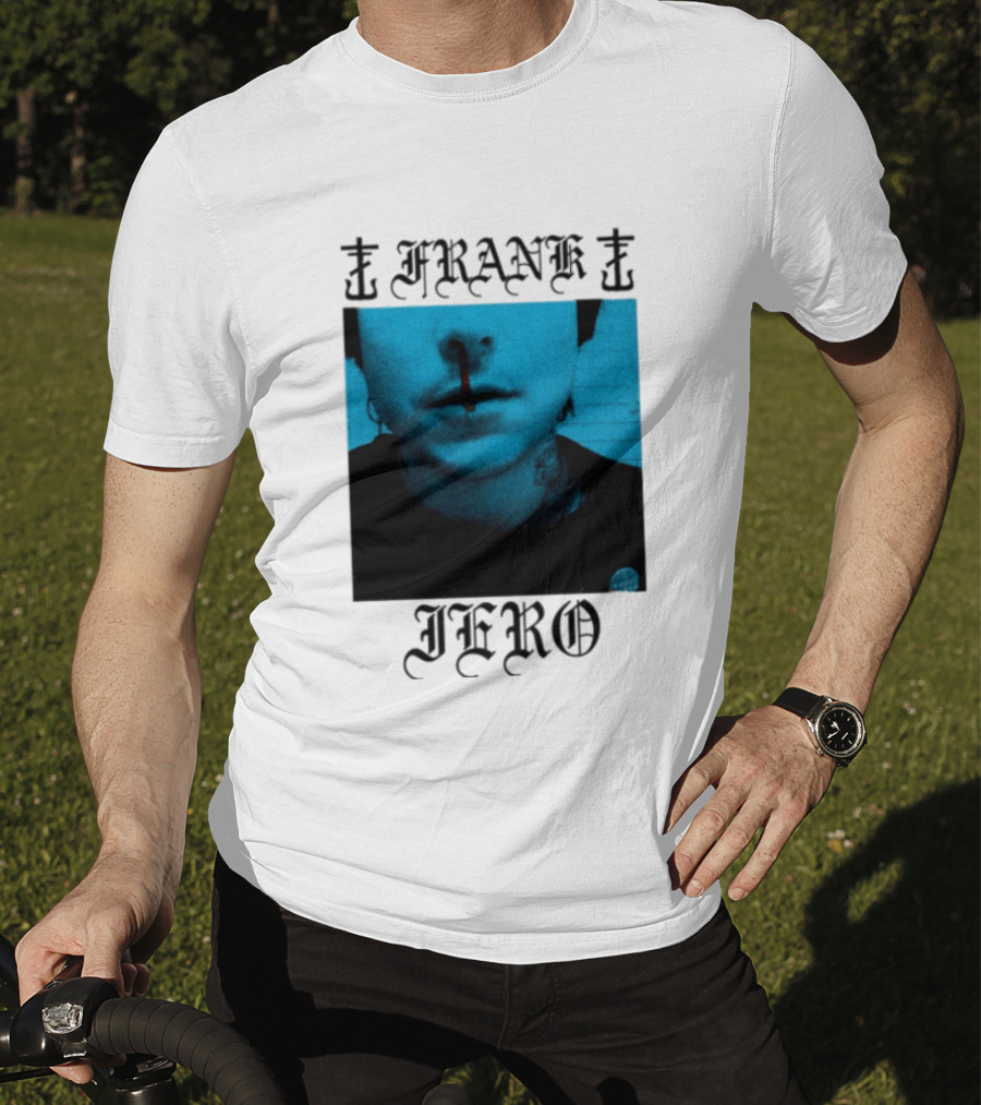 FRANK IERO Bloody Nose Blue White T-Shirt