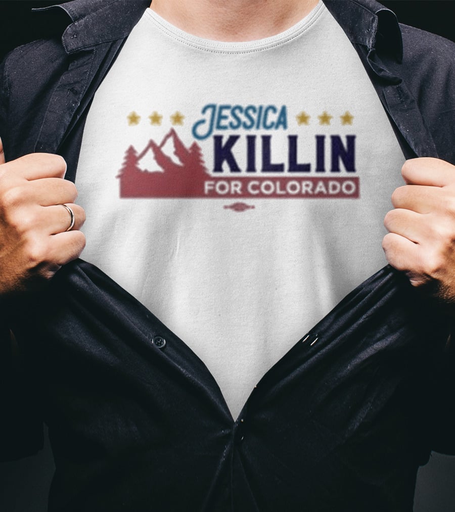 Jessica Killin For Colorado Five Stars Mountain And Trees T-Shirt