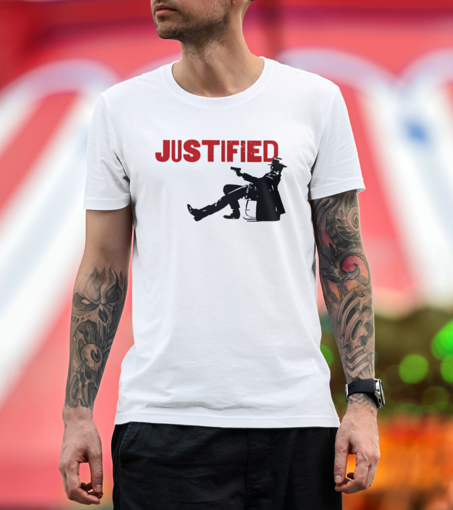 JUSTIFIED Cowboy Silhouette With Gun T-Shirt