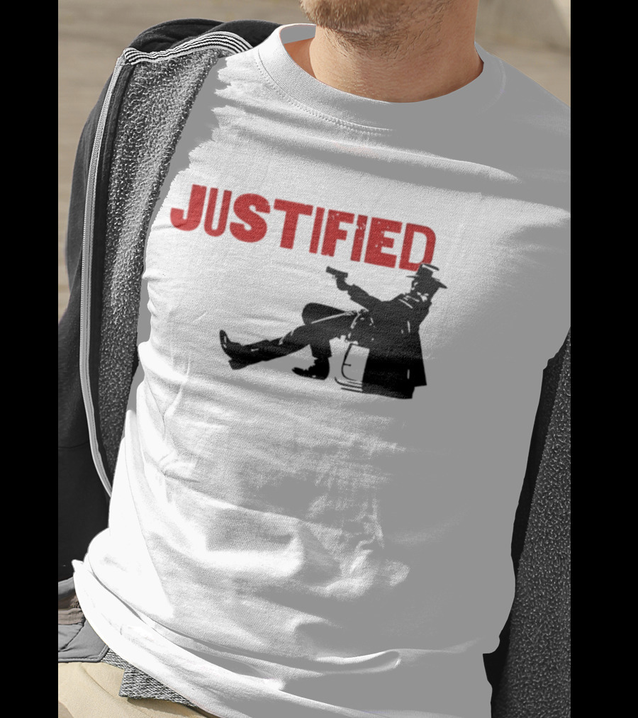 JUSTIFIED Cowboy Silhouette With Gun T-Shirt