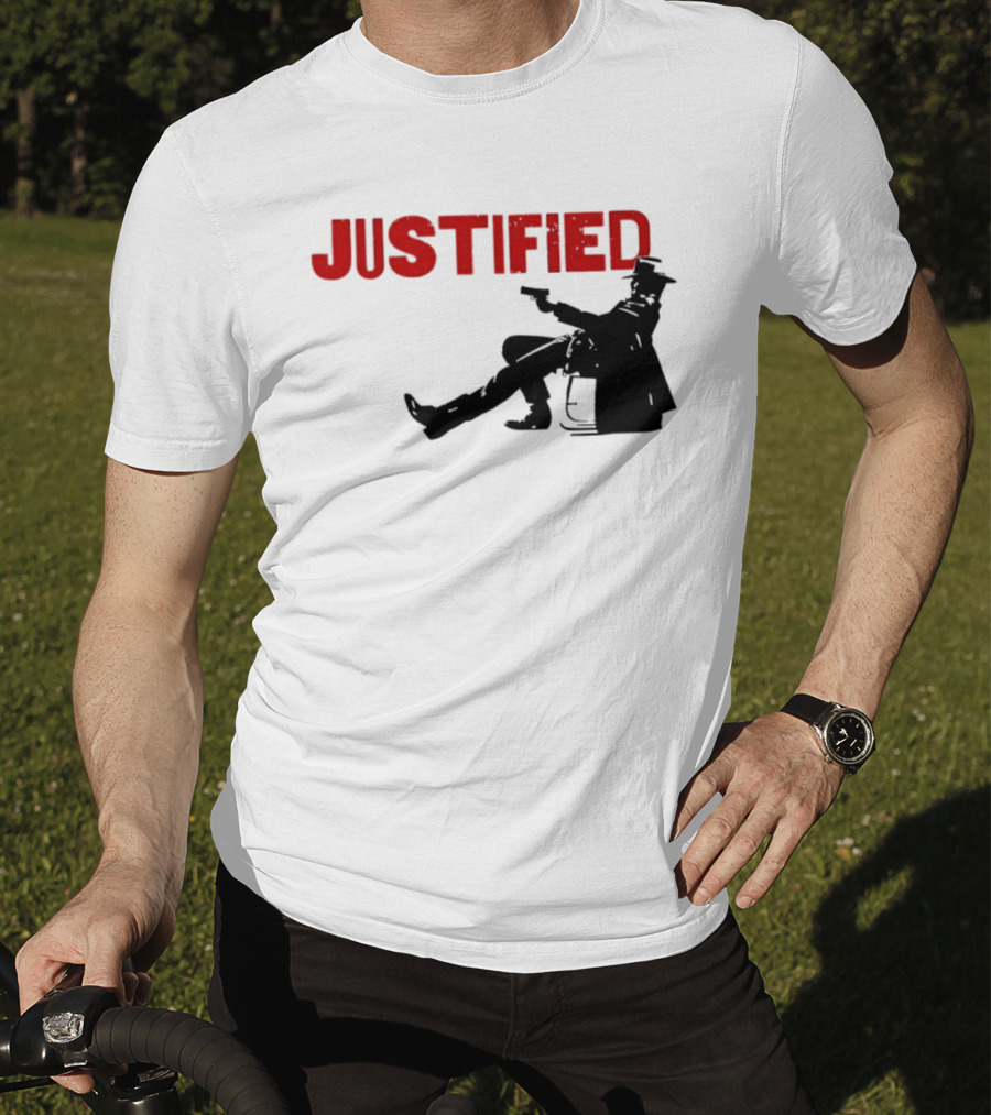 JUSTIFIED Cowboy Silhouette With Gun T-Shirt