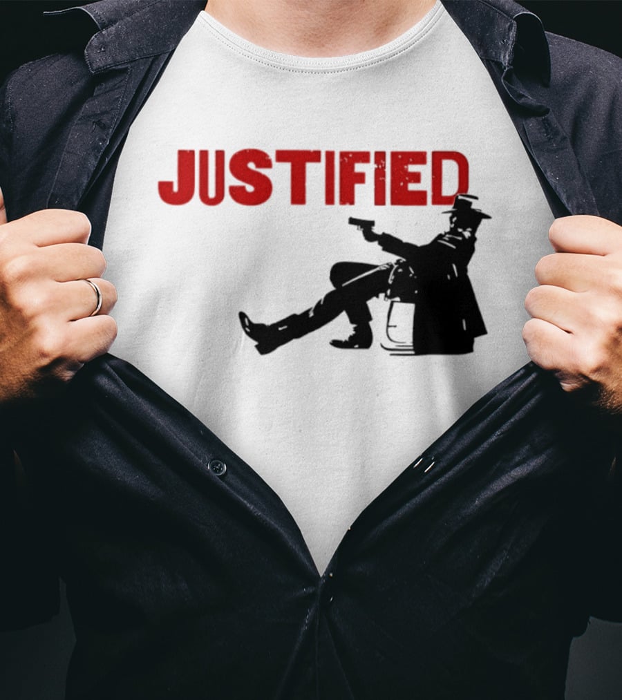 JUSTIFIED Cowboy Silhouette With Gun T-Shirt