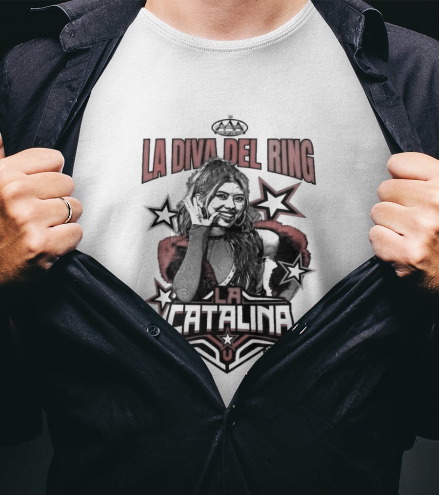 La Catalina AAA La Diva Del Ring Wrestling Star Crowned Glory T-Shirt