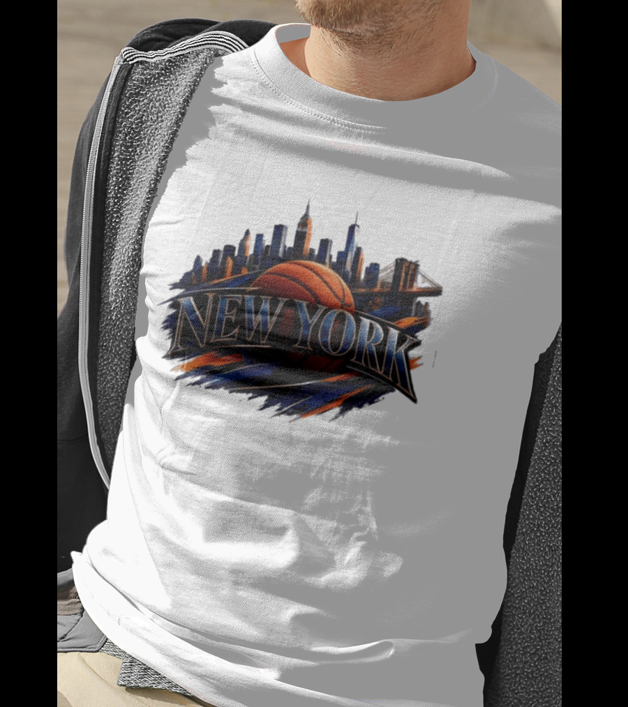 New York Basketball Skyline Cityscape T-Shirt