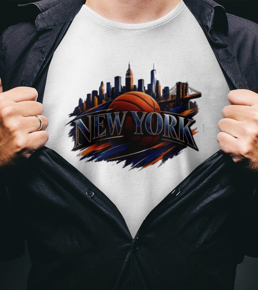 New York Basketball Skyline Cityscape T-Shirt